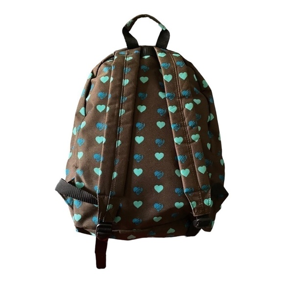 ROXY-BACKPACK-BROWN WITH BLUE & TEAL COLOR HEARTS - Picture 5 of 10